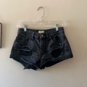 Black jean shorts